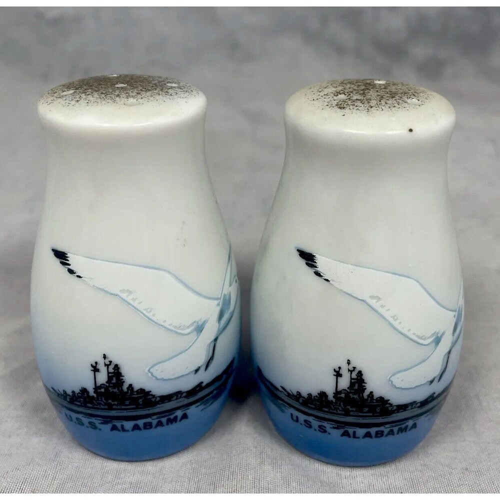 Vintage USS Alabama Salt And Pepper Shakers, Japan